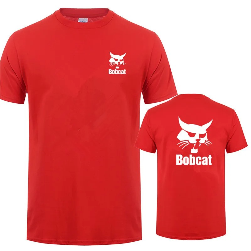 Bobcat تي شيرت الصيف الرجال قص - مراجعة Heavy Equipment Logo وسعره